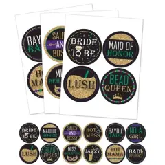 Big Dot of Happiness Nola Bride Squad - New Orleans Bachelorette Party Funny Name Tags - Party Badges Sticker Set of 12