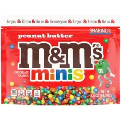 M&M'S Peanut Butter Minis Chocolate Candy Bag Share Size - 8.6oz