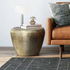 Lerner Metal Side Table Antique Gold - WyndenHall