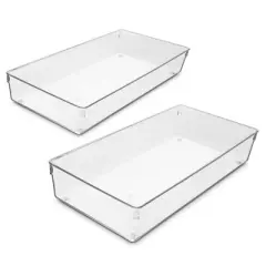 Sorbus Clear Drawer Organizer 2 Piece Set - high-quality durable - organize the office, kitchen, bathroom, and more - BPA-free