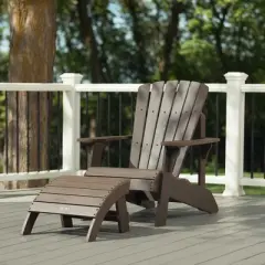 Lifetime Adirondack Chair and Ottoman Set, Rustic Brown (60294)