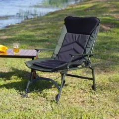 Sevobal Outdoor Portable Chairs Camping Lounge Chair with Detachable Footrest and Adjustable Backrest for Indoor, Green, 33.86"*24.41"*34.25"