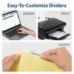 Avery Big Tab Insertable Dividers for 3 Ring Binder, 5-Tab Sets, Clear Tabs, Buff Paper with Gold-Reinforced Buff Paper, 24 Sets (11113)