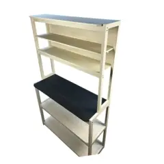 INFURNIC Kitchen Racks Modern 5 Tier Bakers Rack with Adjustable Shelves and Storage for Kitchen Use, Black White, 39.37"*15.75"*66.93"