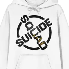Suicide Squad: Kill the Justice League Game Logo Adult White Graphic Hoodie