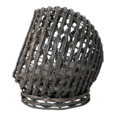 Huntley Pet Rattan Cat Bed Condo, Elevated with Round cushion