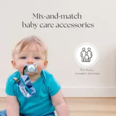 Dodo Babies Pacifier Clip & Teether Toy Set - Four Clips Plus Two Silicone Teether Toys - Universal Holder Fits Most Paci Brands