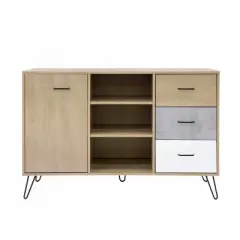 Wooden Frame Buffet Cabinet Brown - The Urban Port