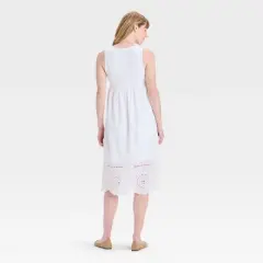 Eyelet Midi Maternity Dress - Isabel Maternity by Ingrid & Isabel&trade; White