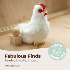 Bearington Henry Plush White Hen Stuffed Animal for little kids, 9 Inches, For Ages 1-14