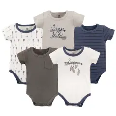 Yoga Sprout Baby Boy Cotton Bodysuits 5pk, Arrows