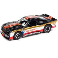 1975 Ford Mustang Cobra II Racer White w/Gold & Red Stripes w/Game Token "Monopoly" 1/64 Diecast Model Car by Johnny Lightning