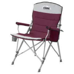 CORE 2-Pack 300-Pound Capacity Polyester Padded Arm Chair with Carry Bag & Instant Cabin 11-Person Cabin Tent w/Screen Room, 24 Stakes & Carry Bag