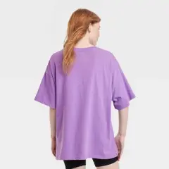 Women's Pink Floyd Short Sleeve Oversized Graphic T-Shirt - Purple