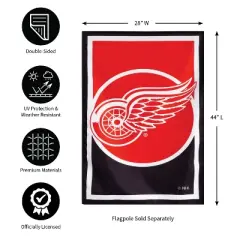 Evergreen Flag, DS New Burlap, Reg, Detroit Red Wings