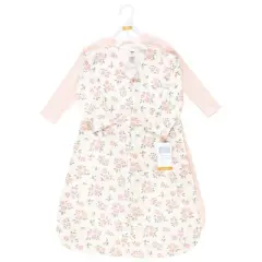 Hudson Baby Girls Thermal Long Sleeve Sleeping Bag 2pk, Soft Pink Sage Rose