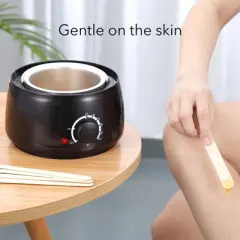 HOM Plug in Wax Warmer - Home Waxing Kit - Wax Warmer for Hair Removal + Wax Beads (Black, 4 Bags of Wax Beads)