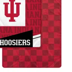 NCAA Indiana Hoosiers Diagonal Ghost Checker Double Sided Blanket