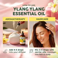 Ylang-Ylang Essential Oil (4 Fl Oz / 118 ml) -KUKKA Ylang-Ylang Oil for Diffuser & Skin - DIY Soap Making