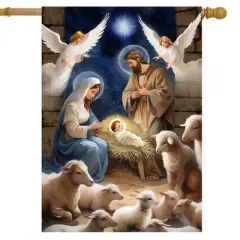 Briarwood Lane Christmas House Flag 40x28 For Outdoor Christ Is Born For Christmas House Flag