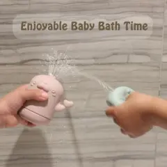 Baby water shower toys set, bath water toys, parent-child interactive toys, 4 pieces (ocean color) safe soft rubber material