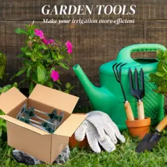 Syemin Landscape Equipment Parts and Accessories, Garden Hose Guide Spikes 6PCS with Heavy-Duty Swivel Caps, Green, 3.7"*3.7"9.84"