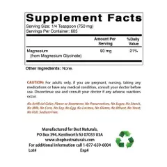 Best Naturals Magnesium Glycinate 1 Lb Pure Powder