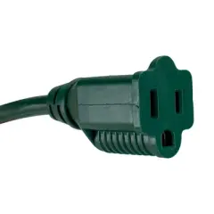 Northlight 12ft Green 3-Prong Outdoor Commercial Extension Power Cord with Outlet Block