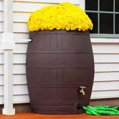 Emsco Rescue 50 gallon Whiskey Rain Barrel Brown