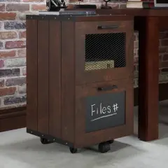 Jarama Rustic 2 Drawer Filing Cabinet Walnut- miBasics