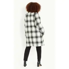 Women's Plus Size Crombie Check Coat - black | EVANS