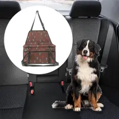 Unique Bargains Dog Print Pet Car Seat Cover 15.75"x12.6"x9.84" Brown 1 Pc