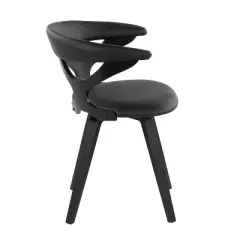 Gardenia PU Leather/Wood Dining Chair Black - LumiSource