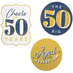 Sparkle and Bash 12 Pieces 50th Birthday Party Supplies, Table Centerpieces, Wall Ceiling Decorations Confetti String