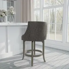 Napa Valley Wood Swivel Counter Height Barstool Aged Gray/Charcoal - Hillsdale Furniture