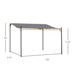 Resenkos Outdoor Garden Gazebo, Sunshade Gazebo Canopy,10' x 13' Outdoor Pergola Gazebo with Weather-Resistant Fabric and Drainage Holes, Gray