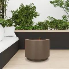 WELLFOR 19" Stainless Steel Smokeless Fire Pit Portable Camping Bonfire Stove with Poker Bronze