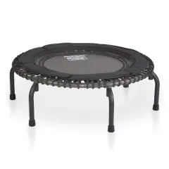 JumpSport 370 PRO Indoor Lightweight Heavy Duty 39-Inch Heavy Duty Fitness Trampoline with Handle Bar Accessory and Adjustable Tension Bungees, Black