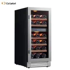 Ca'Lefort 15" 28-Bottle Wine Fridge, Dual Zone 40-65&deg;F, Glass Door, LED, Built-in/Freestanding, 3.2 cu.ft