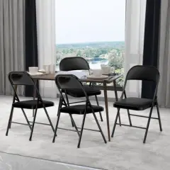 SKONYON Folding Chairs Portable Vinyl Padded Folding Chair with Durable Steel Frame 4 Pack and 6 Pack
