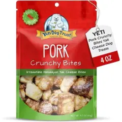 Yeti Dog Chew Pork Crunchy Bites Yak Cheese Dog Treats- 4 oz