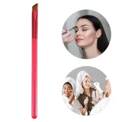 Unique Bargains Eyebrow Brush Multifunction Three-Dimensional Concealer Makeup Brush Coffee Red 4Pcs