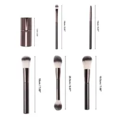 Unique Bargains Durable Foundation Brush Set Brown 12 Pcs