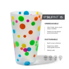 Silipint: Silicone Pint Glasses: 4 pk - Polka Dots