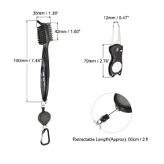 Unique Bargains Double-Sided Retractable Dust Groove Cleaning Golf Club Brush and Divot Tool Set