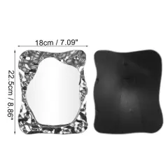 Unique Bargains Water Wave Pattern Square Cosmetic Mirror Silver Tone 1 Pc