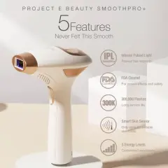 Project E Beauty SmoothPro+ IPL Laser Hair Removal Device | FDA Cleared Laser Hair Removal Device | Intense Pulsed Light | Permanent Hair Reduction