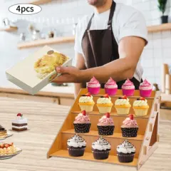 YIYIBYUS 4 Tier Retail Display Rack, Tabletop Food Storage Display Stand