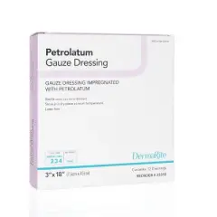 DermaRite Petrolatum Impregnated Dressing Strip Gauze