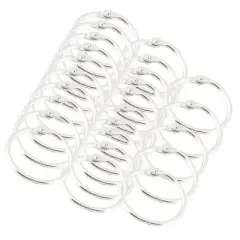 Unique Bargains Metal Loose Leaf Book Rings 20 Pcs Silver Tone